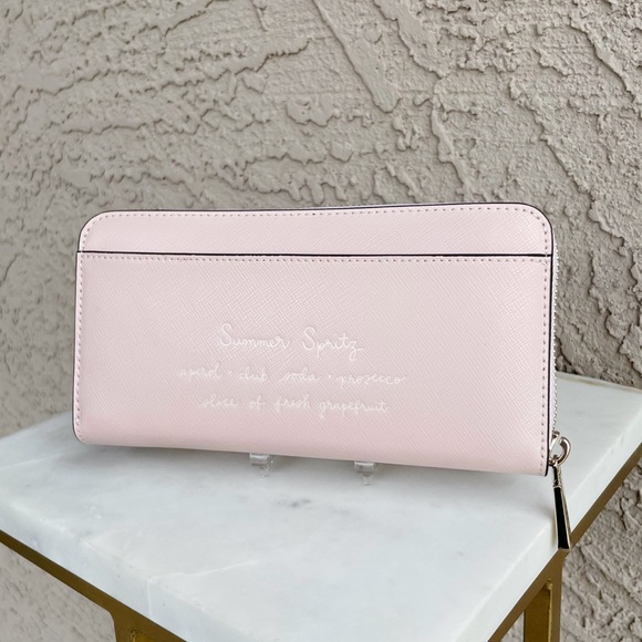 KATE SPADE Pink Tini Embellished Grapefruit Spritz Continental Zip Around Wallet - Picture 6 of 17